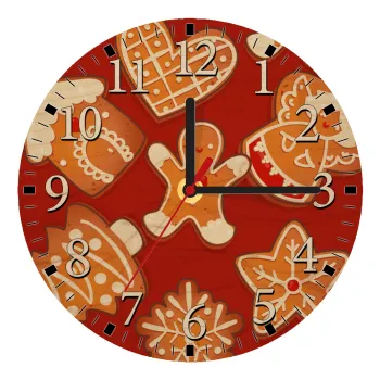 xmas cookies, Ρολόι τοίχου ξύλινο plywood (20cm)