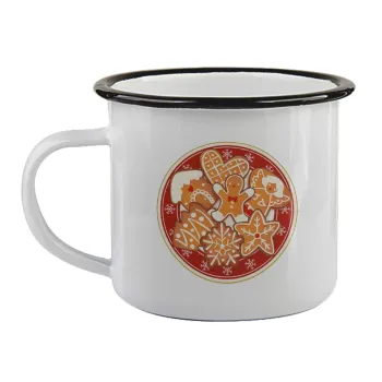 xmas cookies, Κούπα εμαγιέ με μαύρο χείλος 360ml