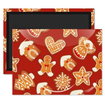 xmas cookies, Ορθογώνιο μαγνητάκι ψυγείου διάστασης 9x6cm