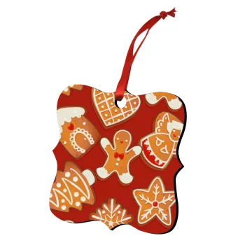 xmas cookies, Christmas ornament polygon wooden 7.5cm