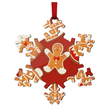 xmas cookies, Christmas ornament wooden snowflake 9cm