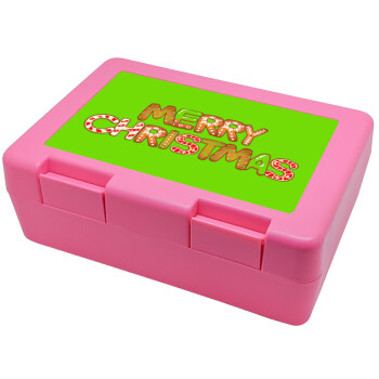 xmas μπισκότα, Children's cookie container PINK 185x128x65mm (BPA free plastic)