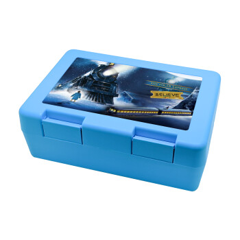 The Polar Express, Children's cookie container LIGHT BLUE 185x128x65mm (BPA free plastic)