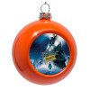 Orange Christmas tree ornament bauble 8cm