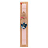 Easter Set, wooden keychain & scented flat Easter candle (30cm) (PINK)