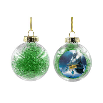 The Polar Express, Χριστουγεννιάτικη μπάλα δένδρου διάφανη με πράσινο γέμισμα 8cm