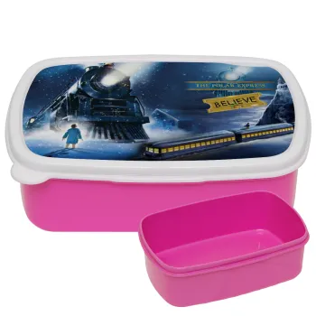Το πολικό εξπρές, ΡΟΖ παιδικό δοχείο φαγητού (lunchbox) πλαστικό (BPA-FREE) Lunch Βox M18 x Π13 x Υ6cm