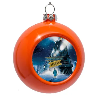 The Polar Express, Orange Christmas tree ornament bauble 8cm