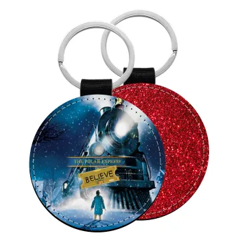 The Polar Express, Μπρελόκ Δερματίνη, στρογγυλό ΚΟΚΚΙΝΟ (5cm)