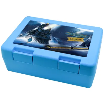 The Polar Express, Children's cookie container LIGHT BLUE 185x128x65mm (BPA free plastic)