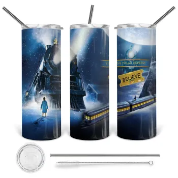 The Polar Express, Tumbler stainless steel 600ml, with metal straw & cleaning brush