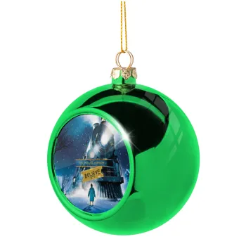 The Polar Express, Green Christmas tree ornament ball 8cm