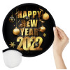 Happy new year 2022, Βεντάλια υφασμάτινη αναδιπλούμενη με θήκη (20cm)