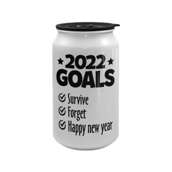 Goals for 2022, Κούπα ταξιδιού μεταλλική με καπάκι (tin-can) 500ml