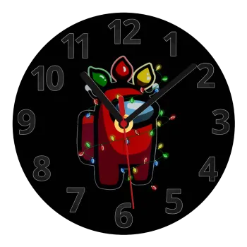 Among US xmas lights, Ρολόι τοίχου γυάλινο (20cm)