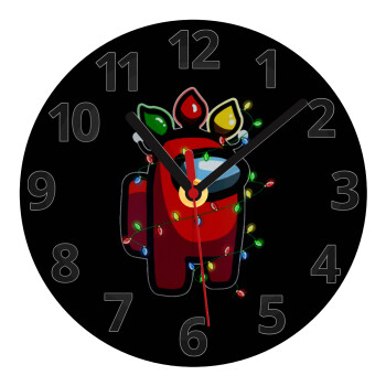 Among US xmas lights, Ρολόι τοίχου γυάλινο (20cm)