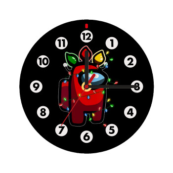 Among US xmas lights, Ρολόι τοίχου ξύλινο (20cm)