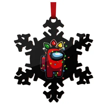 Among US xmas lights, Στολίδι Χριστουγεννιάτικο στολίδι νιφάδα ξύλινο 9cm