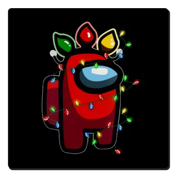 Among US xmas lights, Τετράγωνο μαγνητάκι ξύλινο 6x6cm