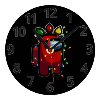 Among US xmas lights, Ρολόι τοίχου γυάλινο (20cm)