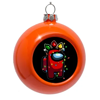 Among US xmas lights, Στολίδι Χριστουγεννιάτικη μπάλα δένδρου Πορτοκαλί 8cm
