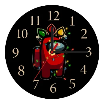 Among US xmas lights, Ρολόι τοίχου ξύλινο plywood (20cm)