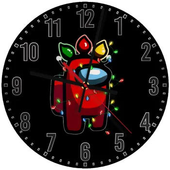 Among US xmas lights, Ρολόι τοίχου ξύλινο (30cm)