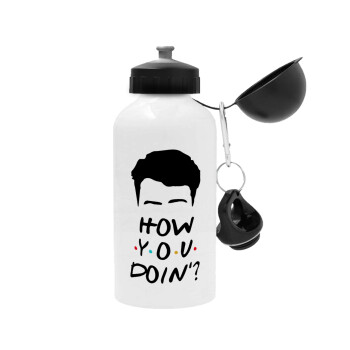 Friends how you doin?, Μεταλλικό παγούρι νερού, Λευκό, αλουμινίου 500ml