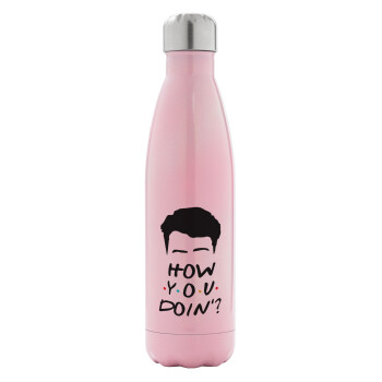 Friends how you doin?, Metal mug thermos Pink Iridiscent (Stainless steel), double wall, 500ml