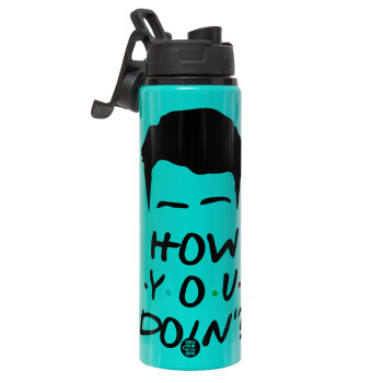 Friends how you doin?, Metallic water bottle with safety lid, 850ml aluminum