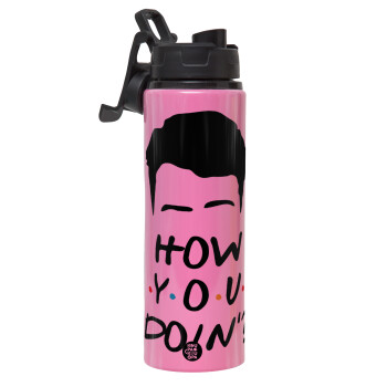 Friends how you doin?, Metallic water bottle with safety lid, 850ml aluminum