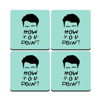 Friends how you doin?, ΣΕΤ 4 Σουβέρ ξύλινα τετράγωνα (9cm)