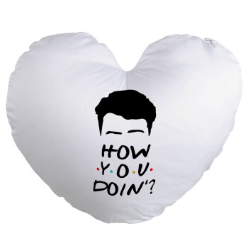 Friends how you doin?, Μαξιλάρι καναπέ καρδιά 40x40cm περιέχεται το  γέμισμα