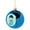 Blue Christmas tree ball ornament 8cm