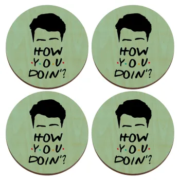 Friends how you doin?, ΣΕΤ x4 Σουβέρ ξύλινα στρογγυλά plywood (9cm)