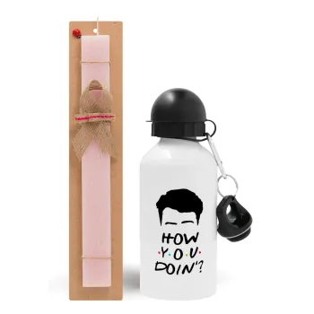 Friends how you doin?, Easter Set, metallic aluminum bottle (500ml) & aromatic flat Easter candle (30cm) (PINK)