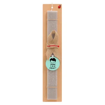 Friends how you doin?, Easter Set, wooden keychain & scented Easter candle flat (30cm) (GRAY)