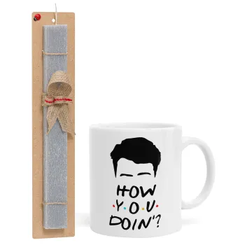 Friends how you doin?, Easter Set, Ceramic Cup (330ml) & Easter aromatic flat candle (30cm) (GRAY)