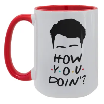 Friends how you doin?, Κούπα Mega 15oz, κεραμική Κόκκινη, 450ml