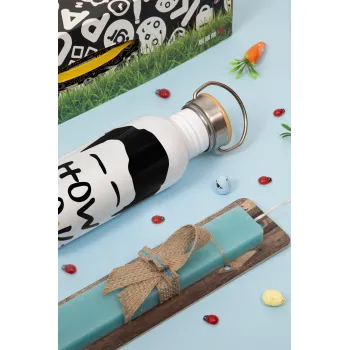 Friends how you doin?, Πασχαλινή Λαμπάδα με παγούρι μεταλλικό (620ml, stainless steel) & κερί αρωματικό πλακέ (30cm) (ΤΙΡΚΟΥΑΖ)