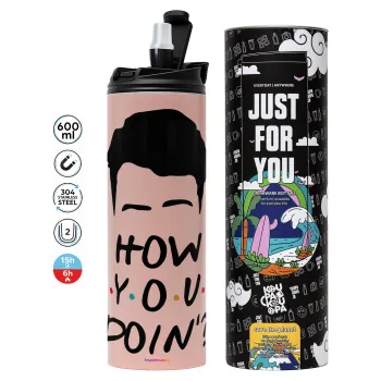 Friends how you doin?, Tumbler stainless steel PINK 600ml