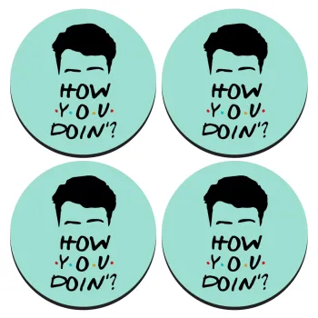 Friends how you doin?, ΣΕΤ 4 Σουβέρ ξύλινα στρογγυλά (9cm)