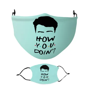 Friends how you doin?, Μάσκα υφασμάτινη Ενηλίκων πολλαπλών στρώσεων με υποδοχή φίλτρου