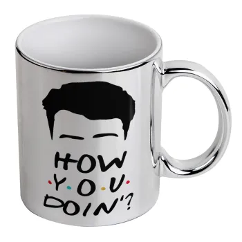 Friends how you doin?, Κούπα κεραμική, ασημένια καθρέπτης, 330ml