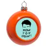 Orange Christmas tree ornament bauble 8cm