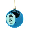 Blue Christmas tree ball ornament 8cm