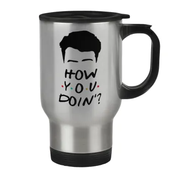 Friends how you doin?, Κούπα ταξιδιού ανοξείδωτη με καπάκι, διπλού τοιχώματος (θερμό) 450ml