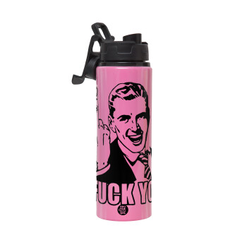 The finger, Metallic water bottle with safety lid, 850ml aluminum