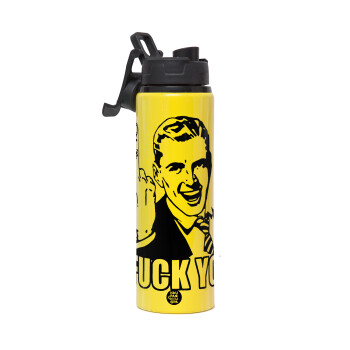 The finger, Metallic water bottle with safety lid, 850ml aluminum