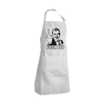 The finger, Adult Chef Apron (with sliders and 2 pockets)